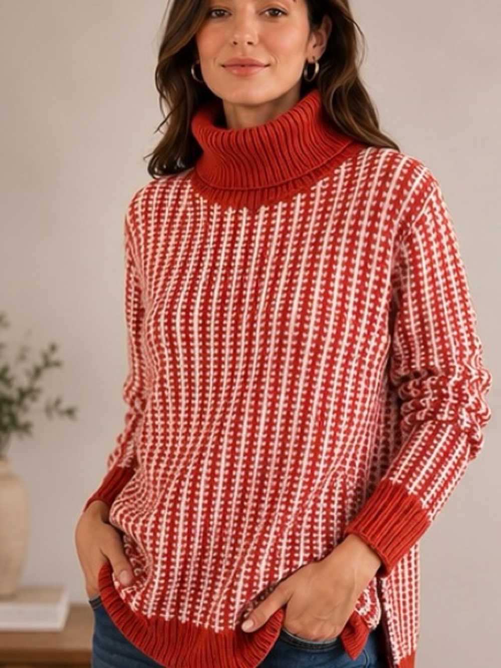 Reiss Chunky Knit Turtleneck Sweater
